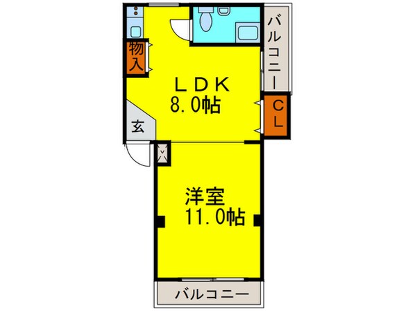 エフアール船場西の物件間取画像